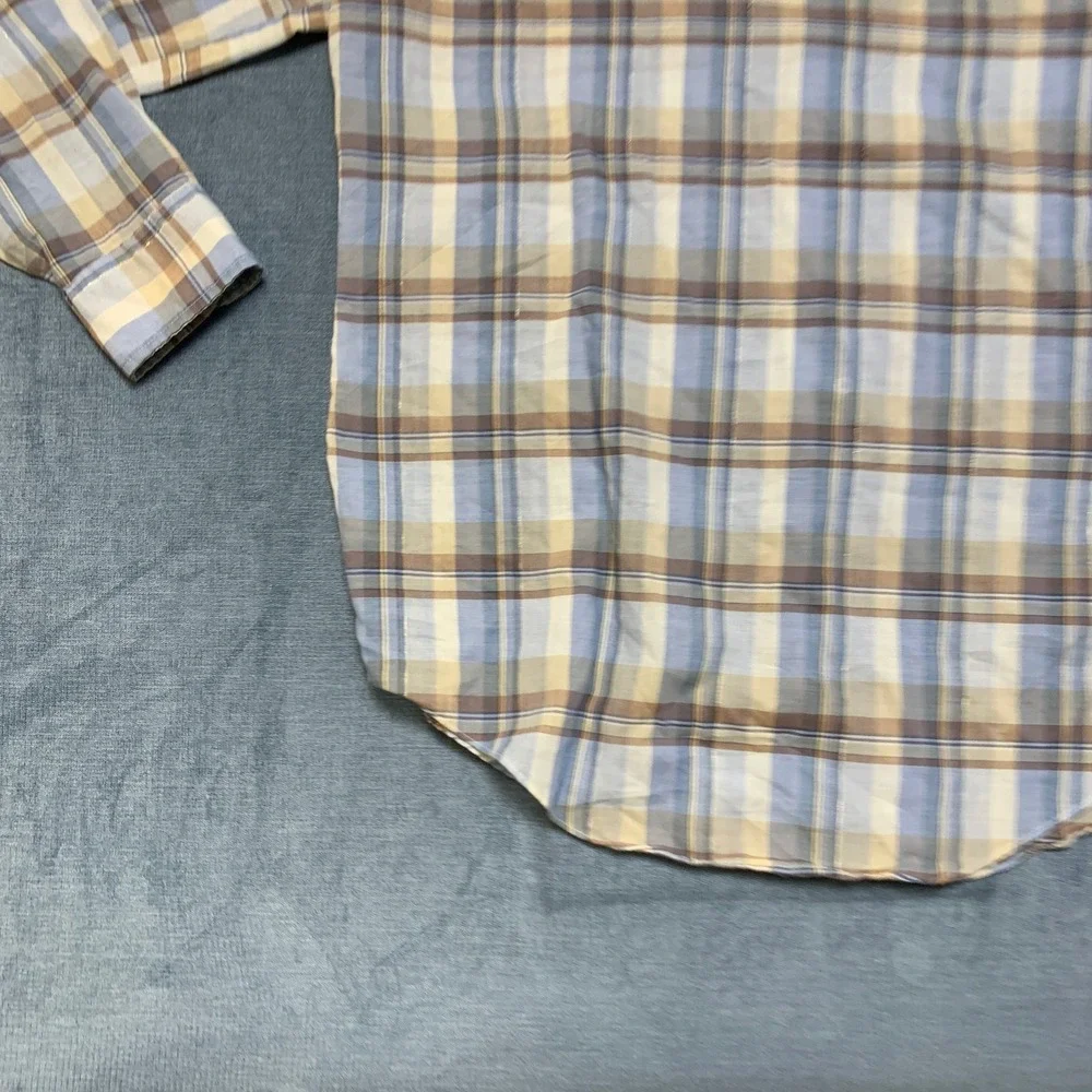 Levi's Western Shirt Men Large Multicolor Plaid Cowboy Rodeo Collared Snap Front